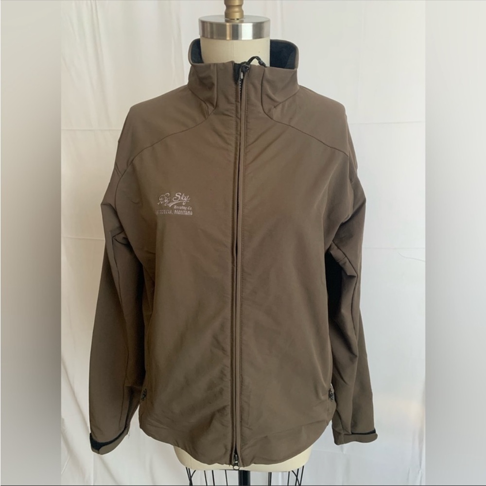 MOUNTAIN Hardwear Big Sky Brewing brown soft shell jacket size xl
